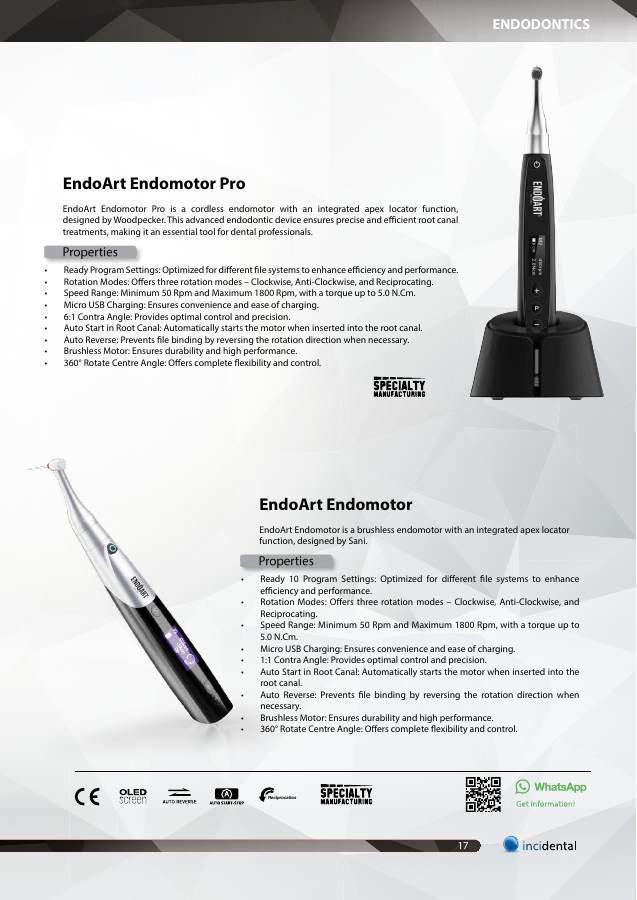 EndoArt Endomotor Pro catalog page