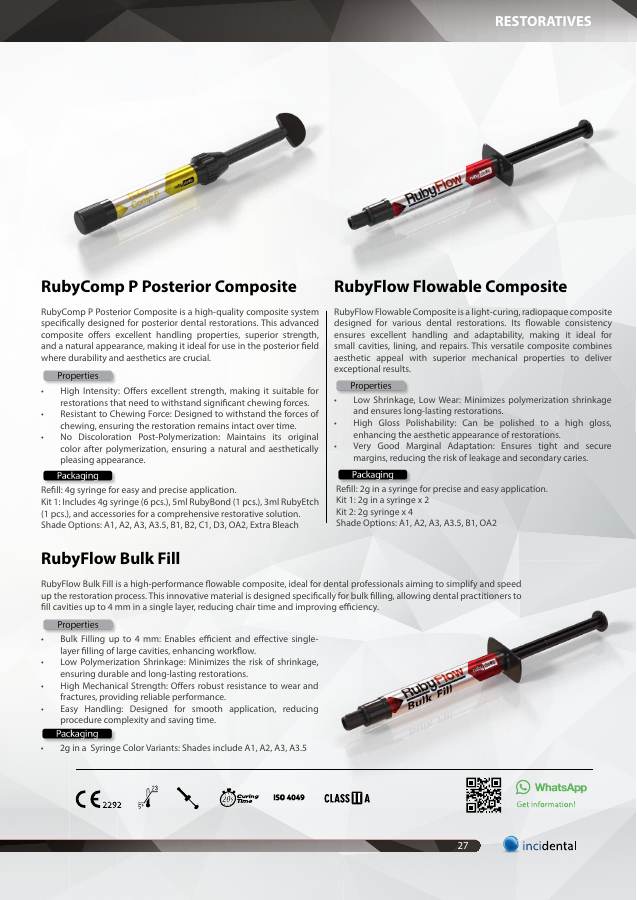 RubyComp P Posterior Composite catalog page