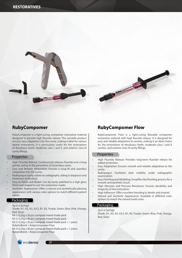 Ruby Compomer catalog page