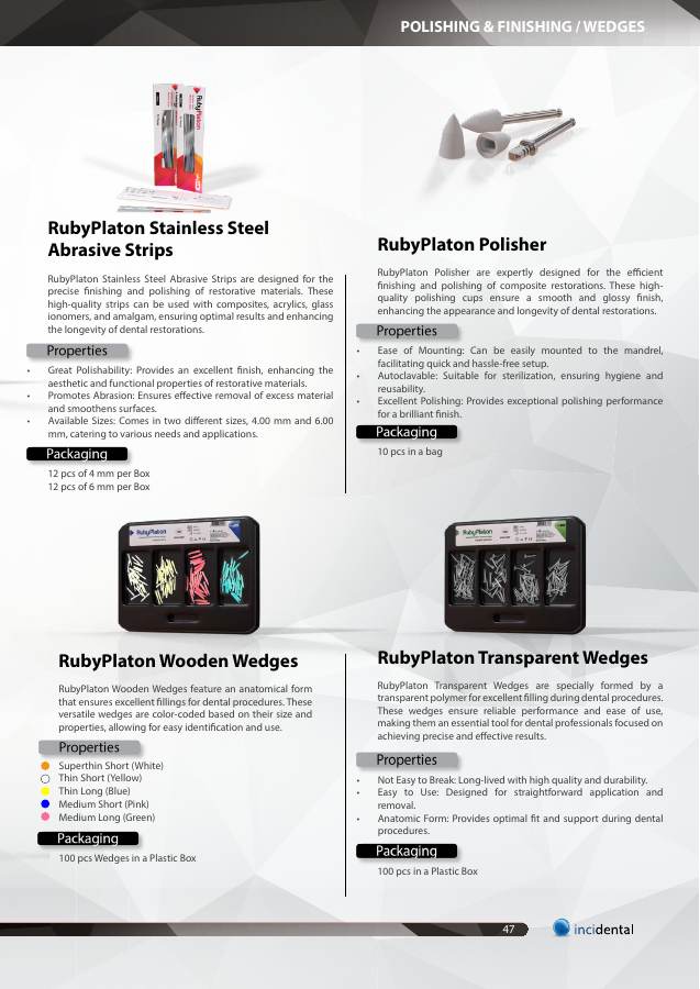 RubyPlaton Stainless Steel Abrasive Strips catalog page