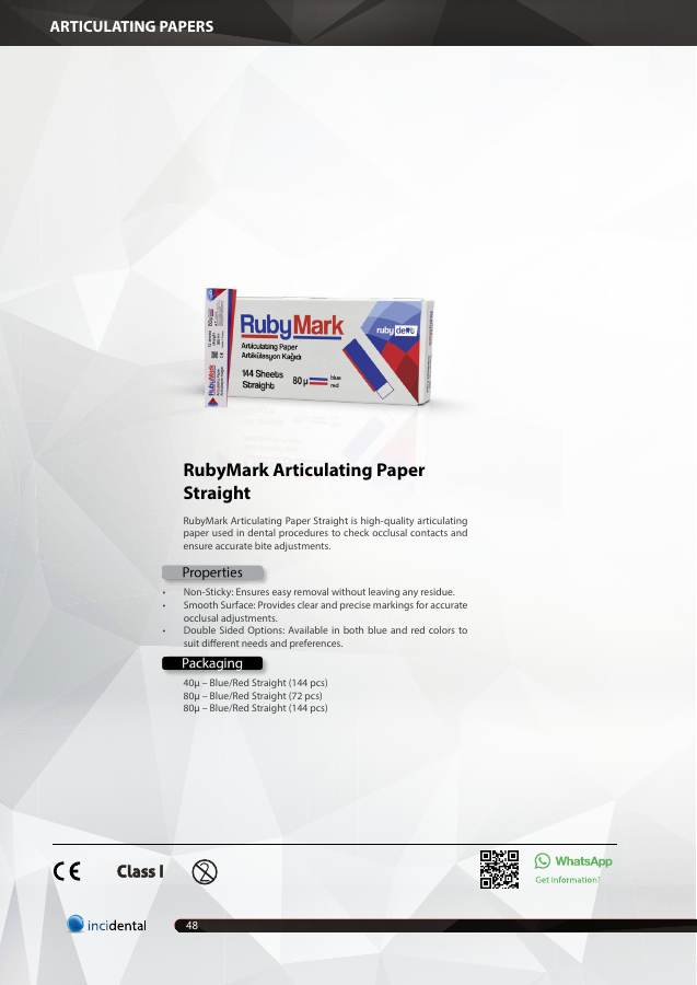 RubyMark Articulating Paper Straight catalog page